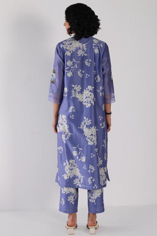 Twilight Tunic in Yuri Print Silk Chanderi And Silk Chanderi Pants