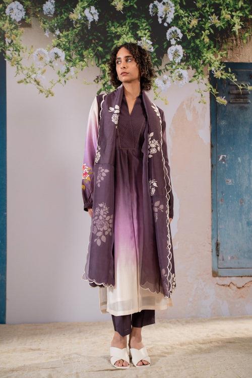 Discharge Print Ombre Kurta Set