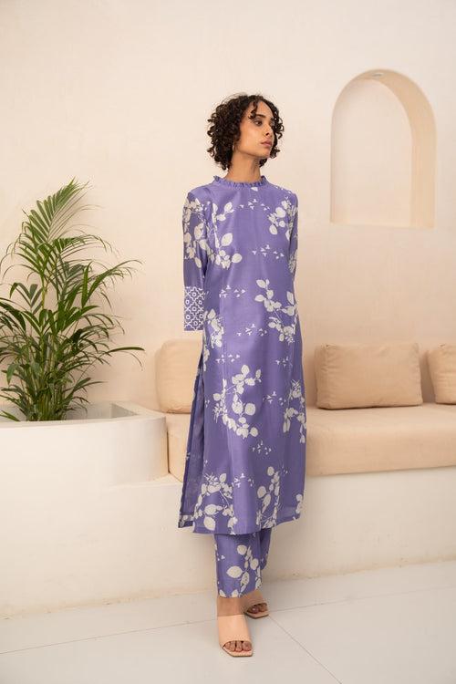 TWILIGHT FLORAL PRINTED TUNIC AND PANT SET