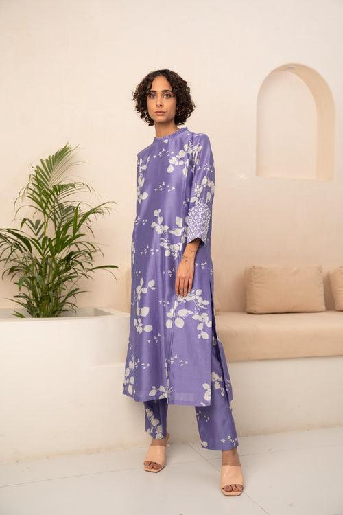 TWILIGHT FLORAL PRINTED TUNIC AND PANT SET