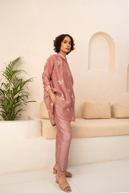 ALMOND LEAF PRINT KAFTAN + SOLID PANTS