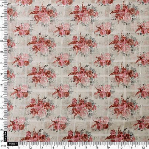 Gorgeous Floral Printed Linen Fabric Material