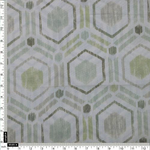 Hexagon Printed Linen Fabric