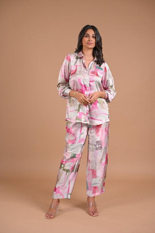 Printed Satin Co-Ord Set