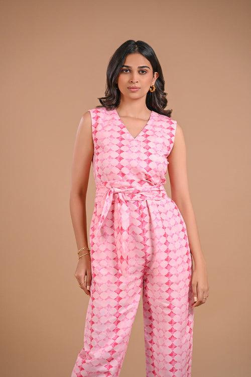 Printed Pink Jumpsuit