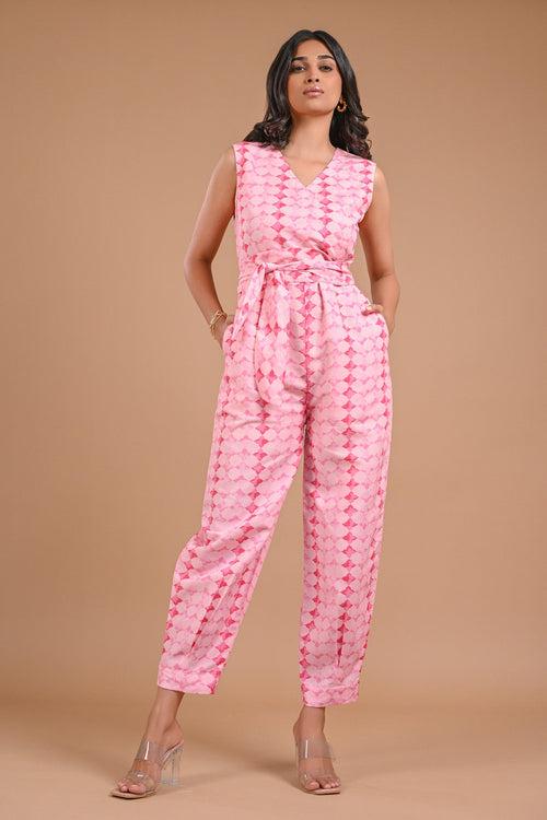 Printed Pink Jumpsuit