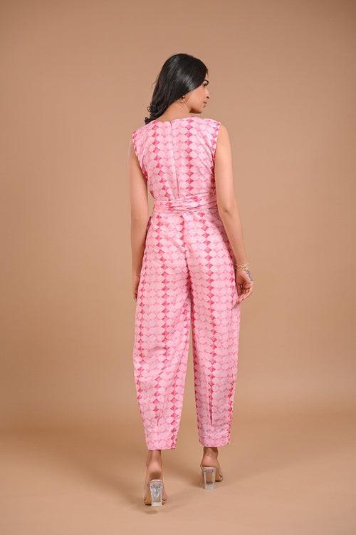 Printed Pink Jumpsuit