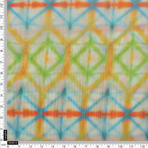 Gorgeous Geometric Organza Printed Fabric Material