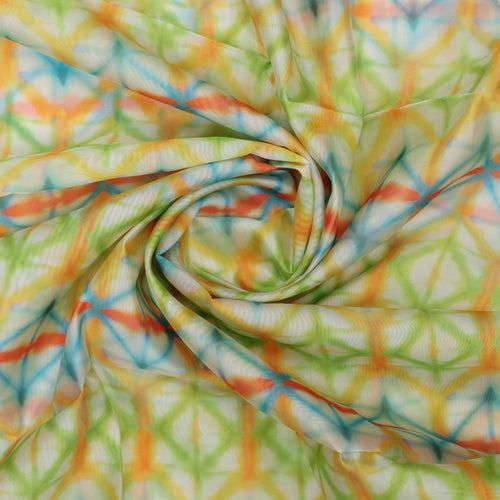 Gorgeous Geometric Organza Printed Fabric Material