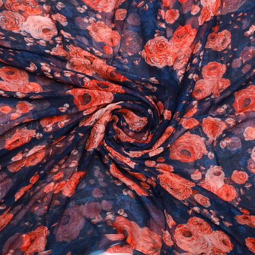 Floral Digital Printed Pure Chiffon Fabric