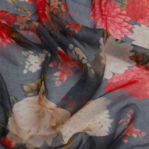 Floral Chiffon Digital Printed Fabric by FAB VOGUE Studio