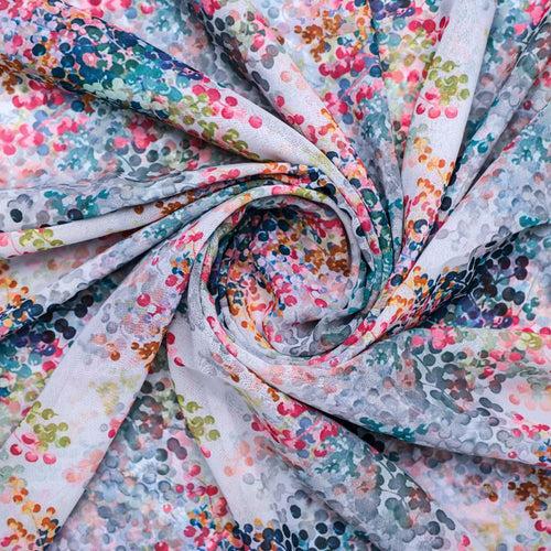 Gorgeous multicolored decorative digital printed fabric in Georgette