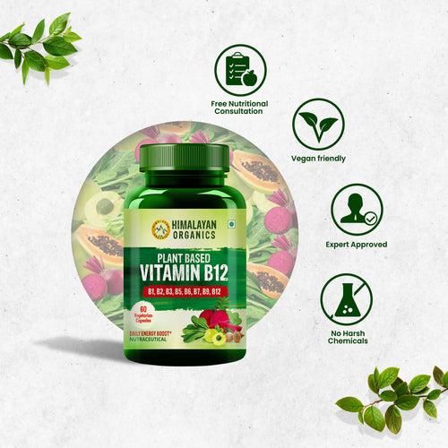 Himalayan Organics Plant Based Vitamin B12 Natural- 60 Veg Capsules