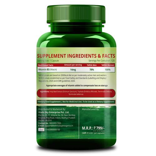 Himalayan Organics Plant-Based Vitamin B3 | Supports Healthy Skin and Heart 120 Capsules