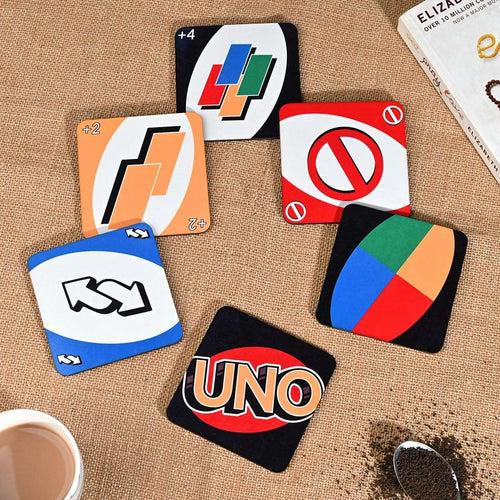 Square Coaster Set of 6 with Proper Coaster Stand | Designer Coaster Set fit for Tea Cups, Coffee Mugs and Glasses