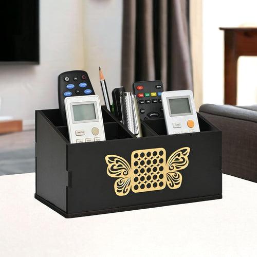 Wooden Remote Stand with 5 Sections | Remote Holder for TV and AC | Stationary Organizer | Ideal for Home and Office