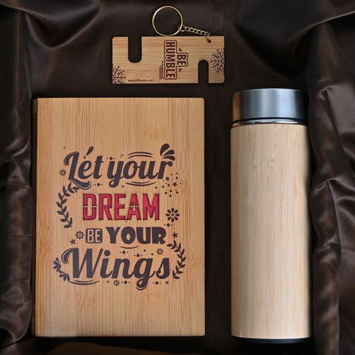 Diary, Bamboo Bottle, and Key Chain | Eco-Friendly New Year Gift Hamper | Perfect For Corporate Gift