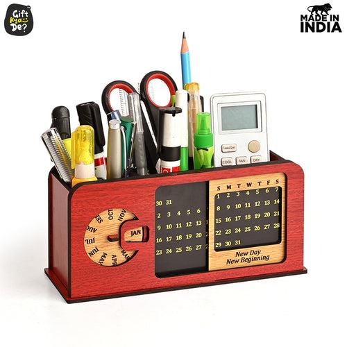 Retro Radio Look Calendar Desk Organizer | Lifetime Calendar | Desk Accessories