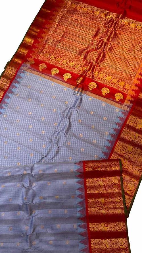 Purple Gadwal Handloom Pure Silk Saree