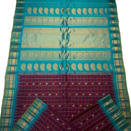 Purple Gadwal Handloom Pure Silk Saree