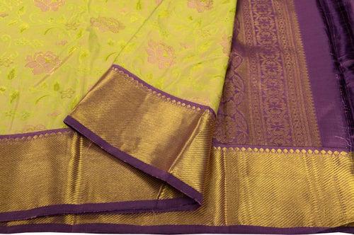 Yellow Kanjeevaram Handloom Pure Silk Saree - Elegant and Luxurious
