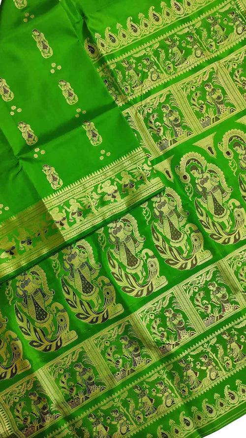 Green Baluchari Handloom Pure Silk Saree