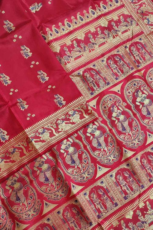 Pink Baluchari Handloom Pure Silk Saree