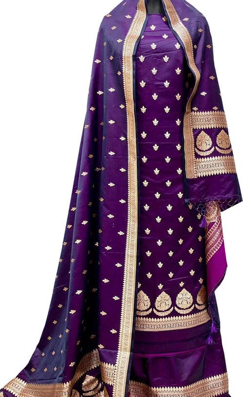 Regal Purple Banarasi Silk Suit Set