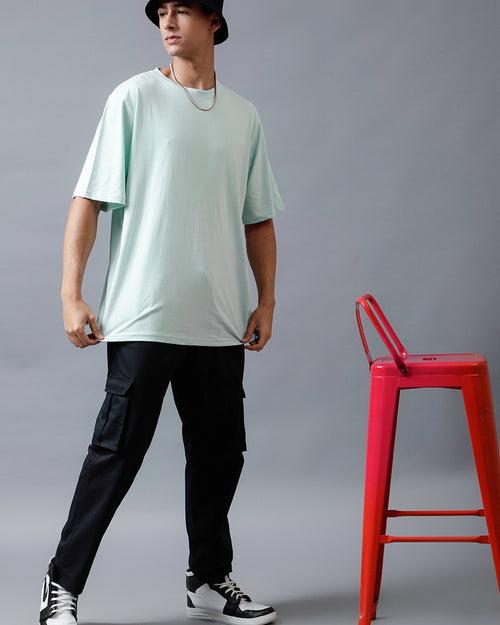 Combo Pack Of 2 | Mint Oversized T-shirt + Black Cargo