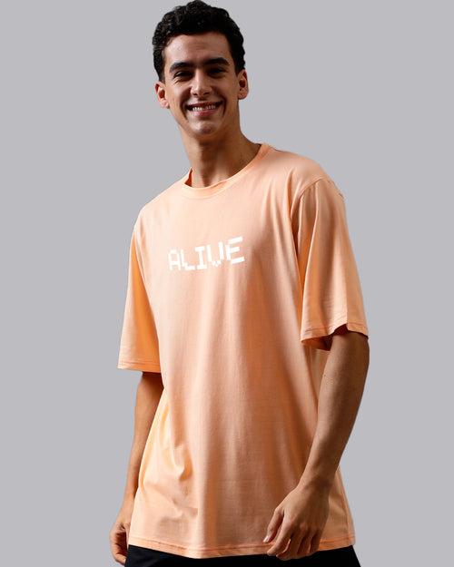 Alive Peach Oversized Men's Tshirt