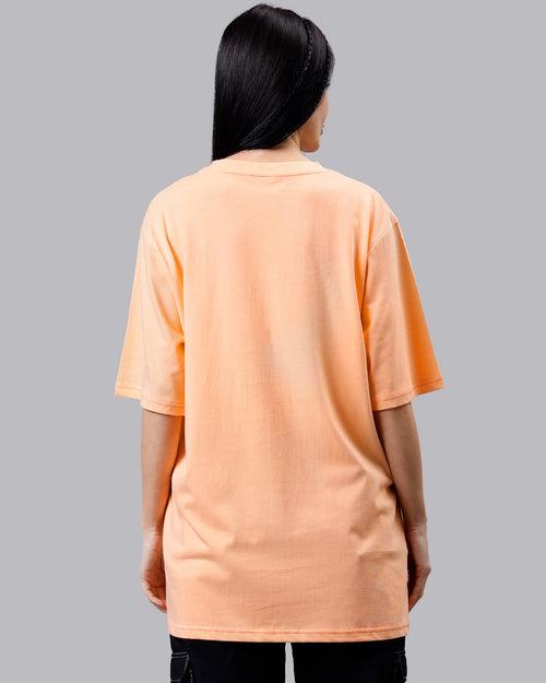 Peach Solid Oversized Women Tshirt