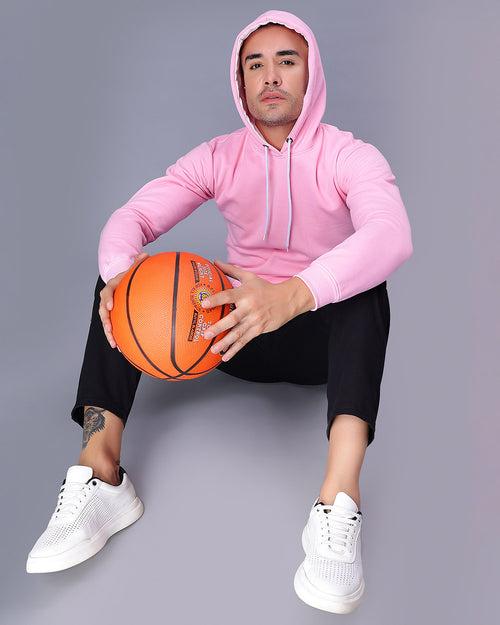 Pink Solid Men's Hoodie