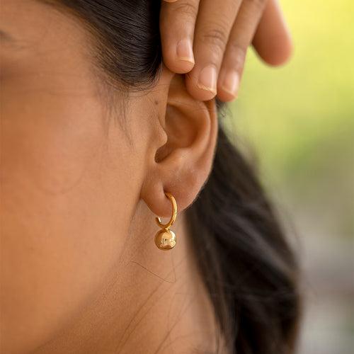 Small Ball Hoop Earring