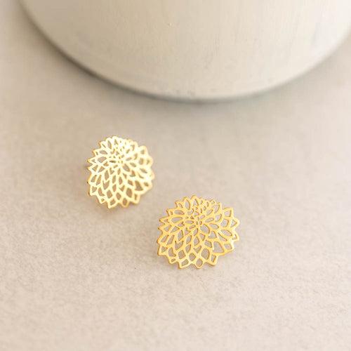 Flower Studs- Gold