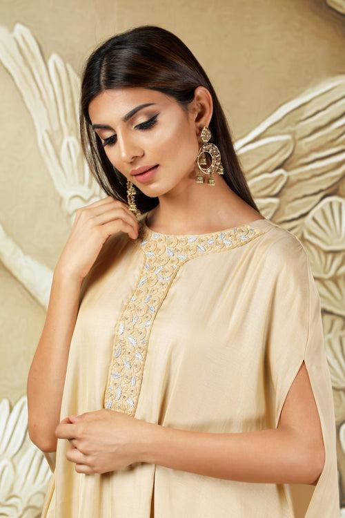 Elegance Redefined: Carnations-Dusty Beige Color Dress by Style Triggers