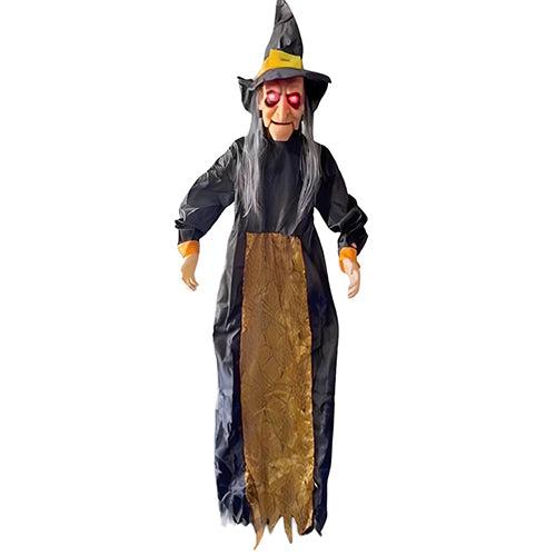 Hanging Animated Talking Witch Decoration with Light-up Eyes