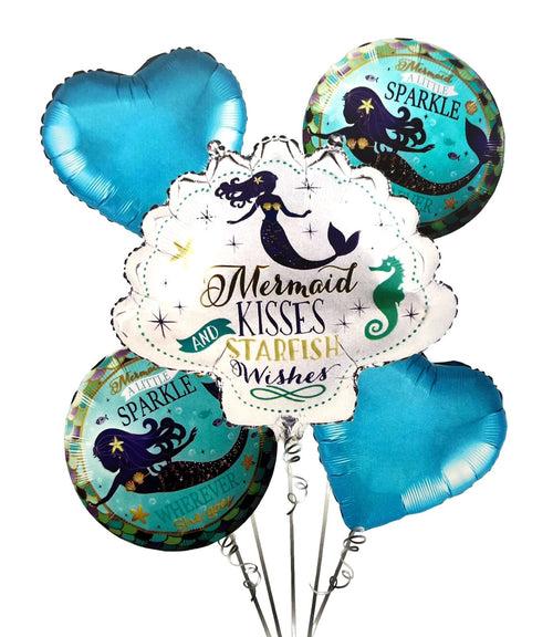 Mermaid Shell 5-in-1 Foil Balloons Set