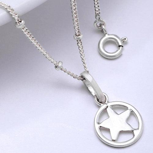 92.5 Silver Star loop Necklace