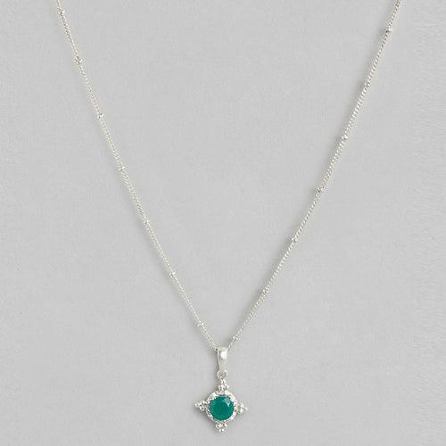 92.5 Silver Green Kundan Chakra necklace