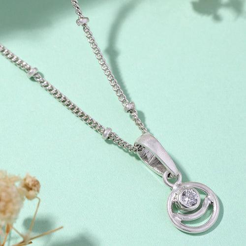 92.5 Silver White Spiral Necklace