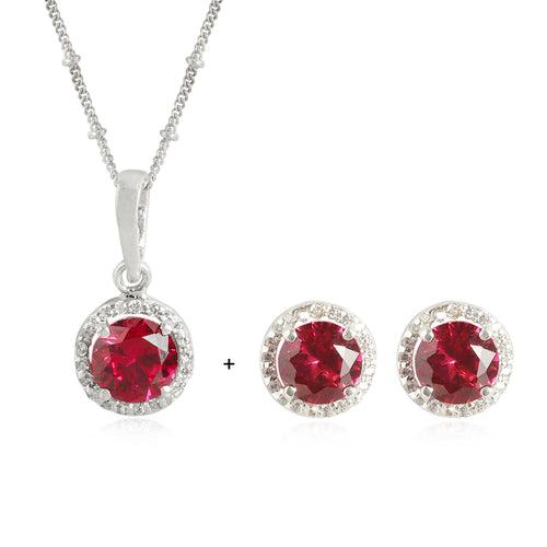 92.5 silver red stone earrings