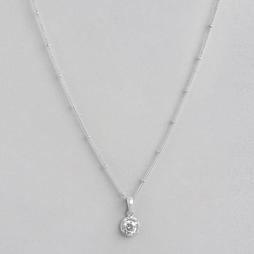 92.5 Silver White Zircon Loop Necklace