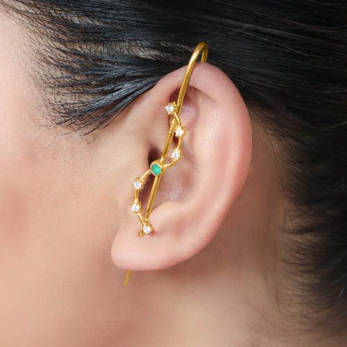 Star Constellation Silver Needle Ear Cuff