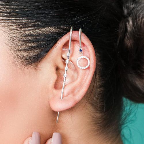 Silver minimal earcuff