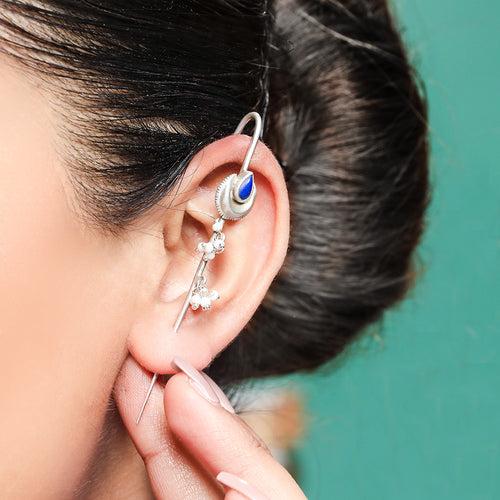 Silver Lapis EARCUFF