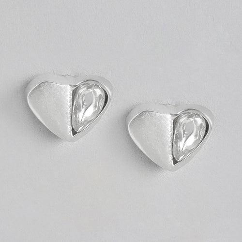 92.5 Silver Kundan heart Earrings