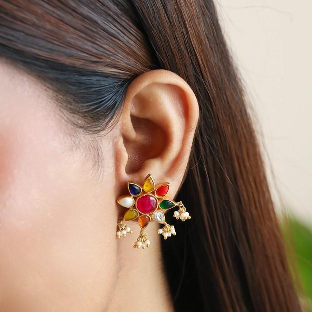 Nine Gems Royal Navratan Earring