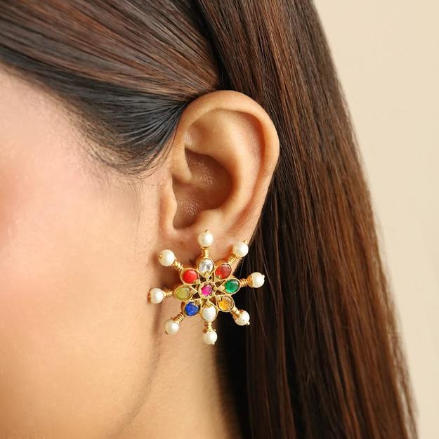 Enchanted Navratan Dream Earring