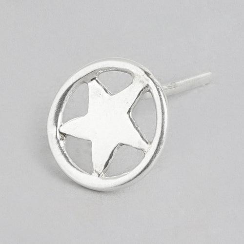 92.5 Silver Star Loop Stud Earrings