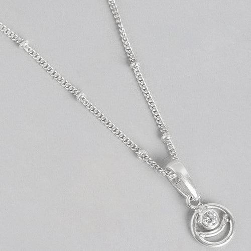 92.5 Silver White Spiral Necklace